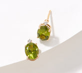 Vault Arizona Peridot and Diamond Stud Earrings, 14K Gold